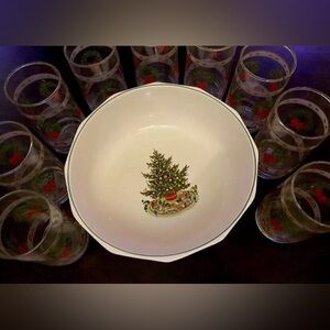 🚨BUY2GET1 Christmas Large Bowl, Punch Bowl and 9 glasses
